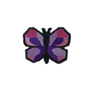 Dandy Flower Trash Clown-Core Artist Made Purple Butterfly Iron On Patch